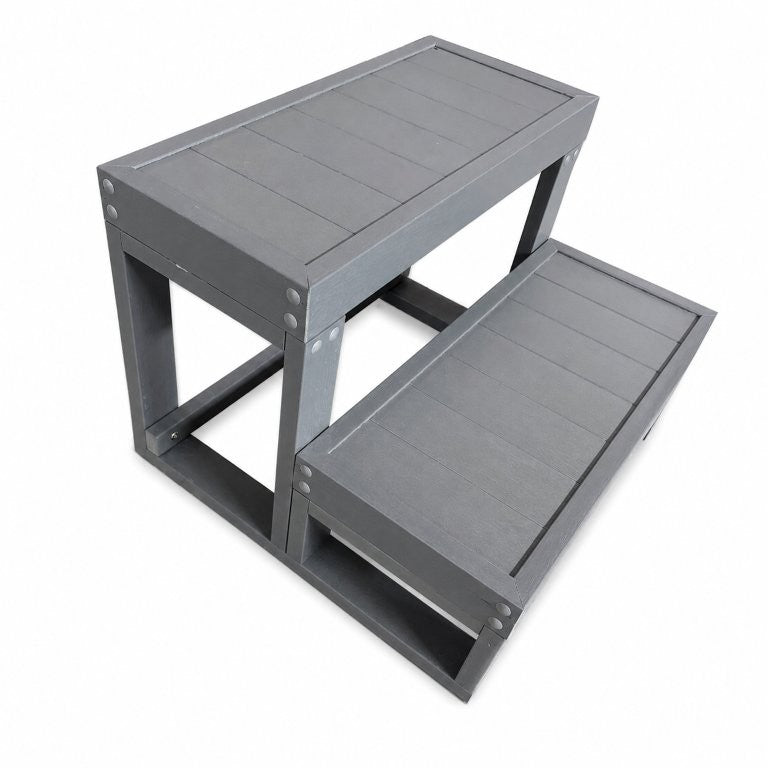 Whirlpool Treppe dark grey aus WPC mit 2 Stufen
