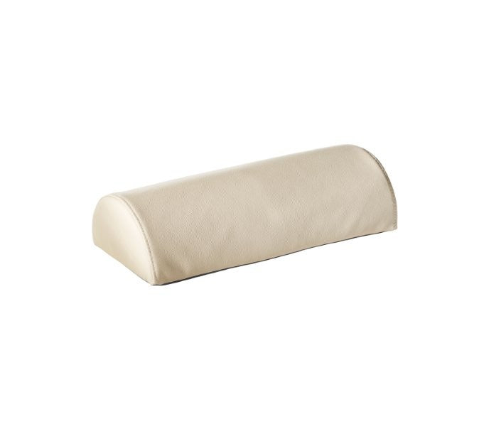 Nackenrolle halbrund aus Kunstleder in Beige